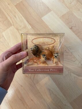 NIB Vintage Bone China Mini Collection Pets Lion Family Set